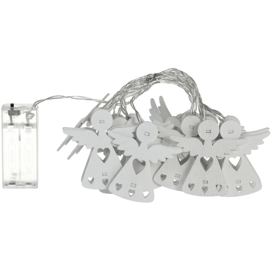 LED  valoketju 10xLED/2xAA/lämmin valkoinen 2m enkelit
