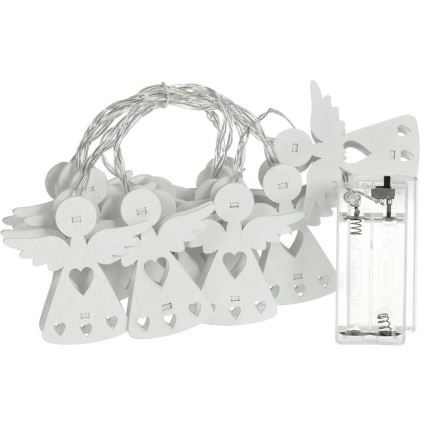 LED  valoketju 10xLED/2xAA/lämmin valkoinen 2m enkelit