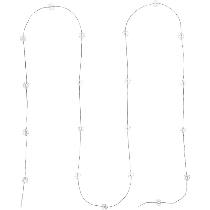 LED-valosarja 20xLED/2xAA 2,3m kylmänvalkoinen