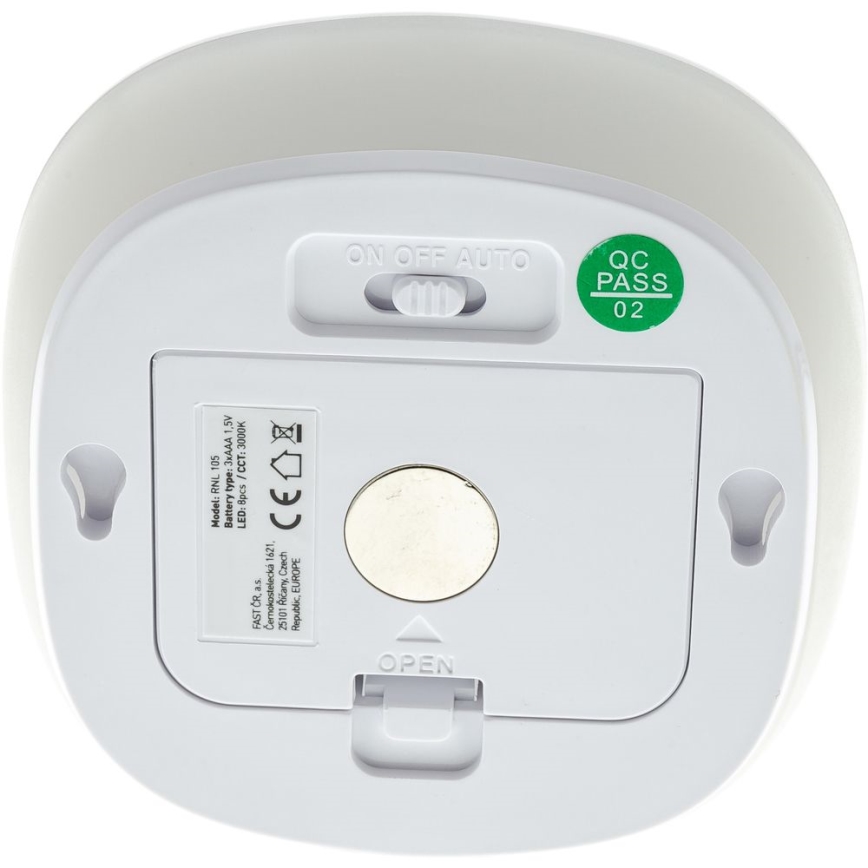 LED-yövalo anturilla LED/0,45W/3xAAA 3000K valkoinen