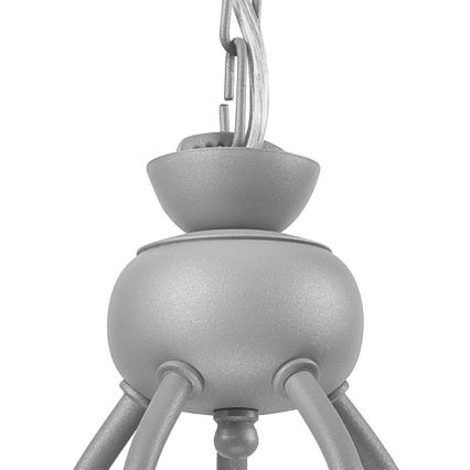 RETRO II -riippuvalaisin ketjulla 5xE27/60W/230V, hopeanvärinen