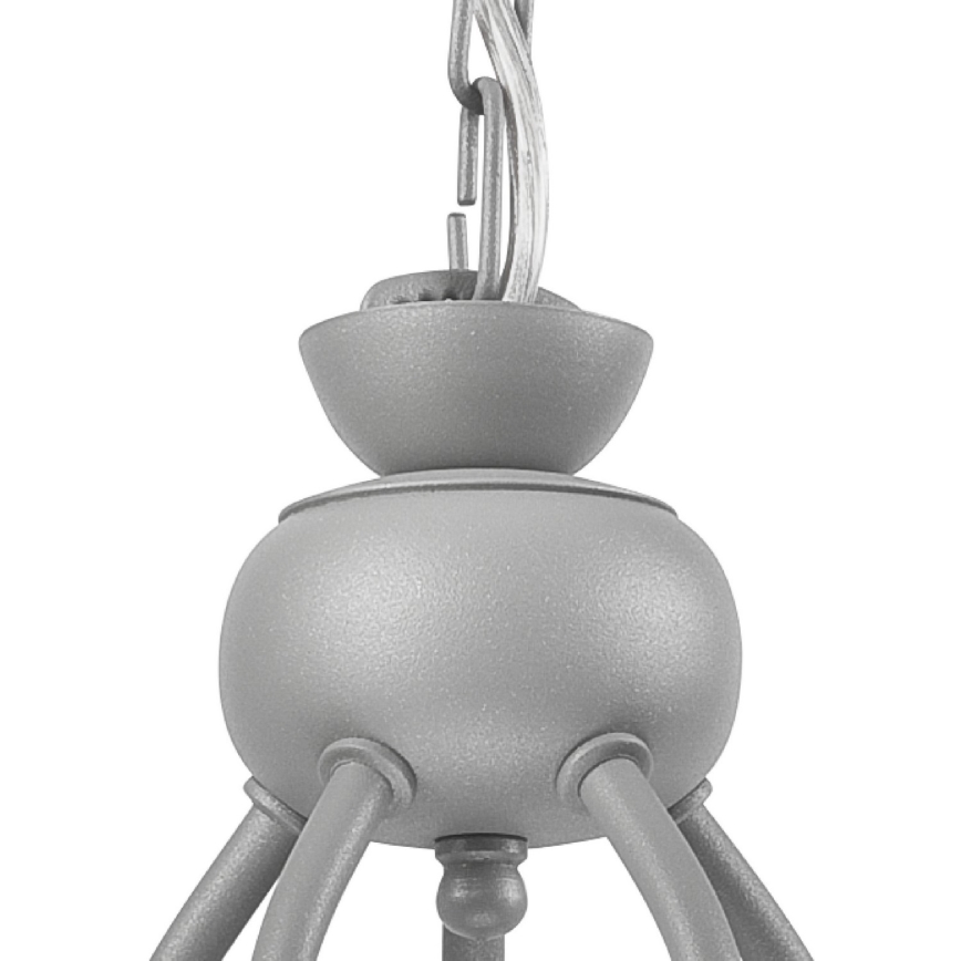 RETRO II -riippuvalaisin ketjulla 5xE27/60W/230V, hopeanvärinen