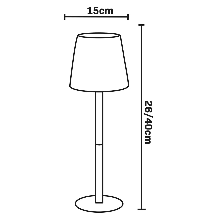 LED RGBW himmennettävä kosketusohjattu ulkokäyttöön tarkoitettu pöytälamppu LUCIA LED/2W/5V 1800/2700/6500K 3600 mAh IP44 beige