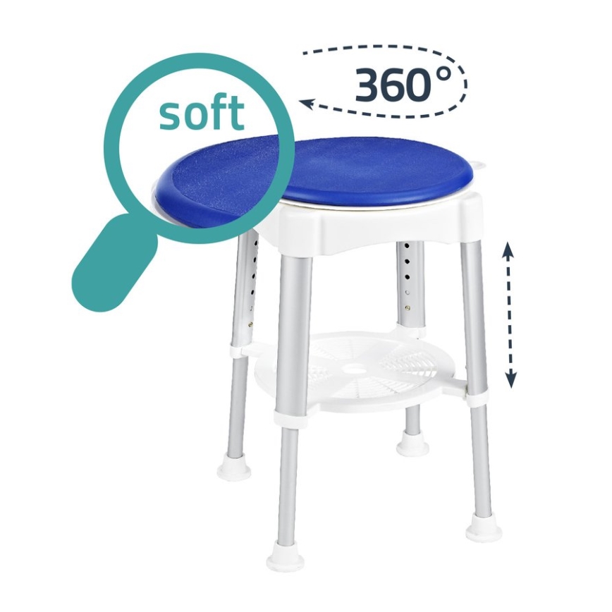 Ridder - Pyörivä jakkara 58 x 35,5 cm sininen/valkoinen