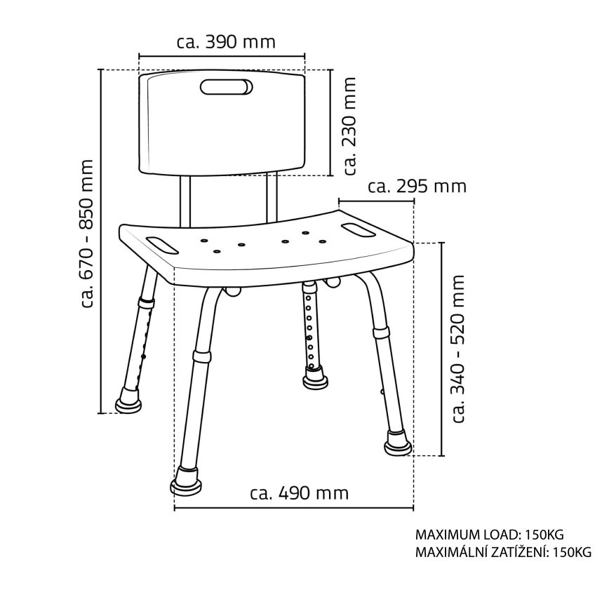 Ridder - Selkänojallinen tuoli 49x85 valkoinen