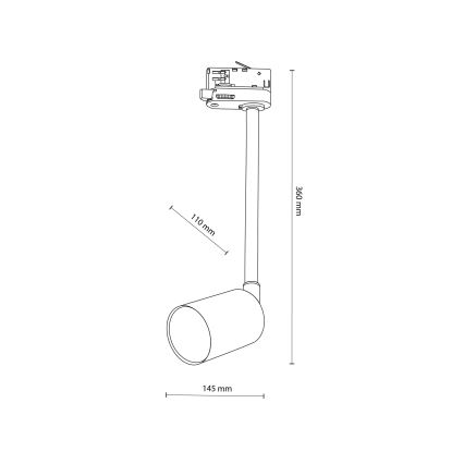 Riippukattokruunu 3-vaihe kiskojärjestelmään TOP 1xGU10/8W/230V valkoinen