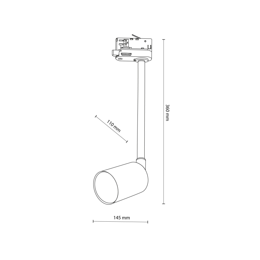 Riippukattokruunu 3-vaihe kiskojärjestelmään TOP 1xGU10/8W/230V valkoinen