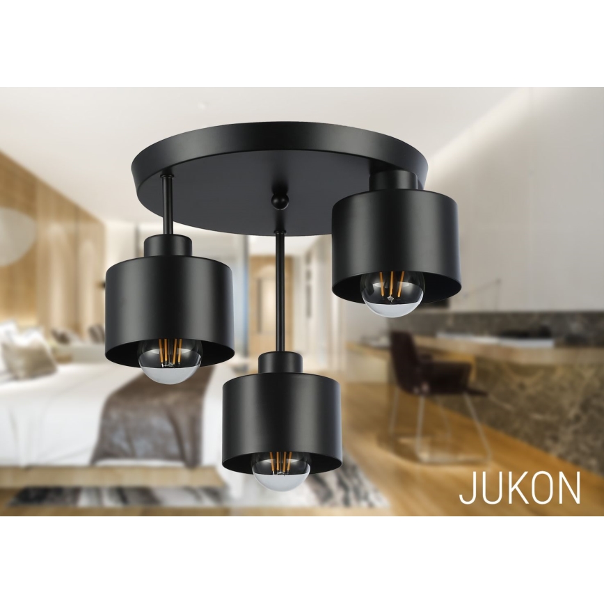 Riippukattokruunu 3xE27/35W/230V halkaisija 30 cm musta