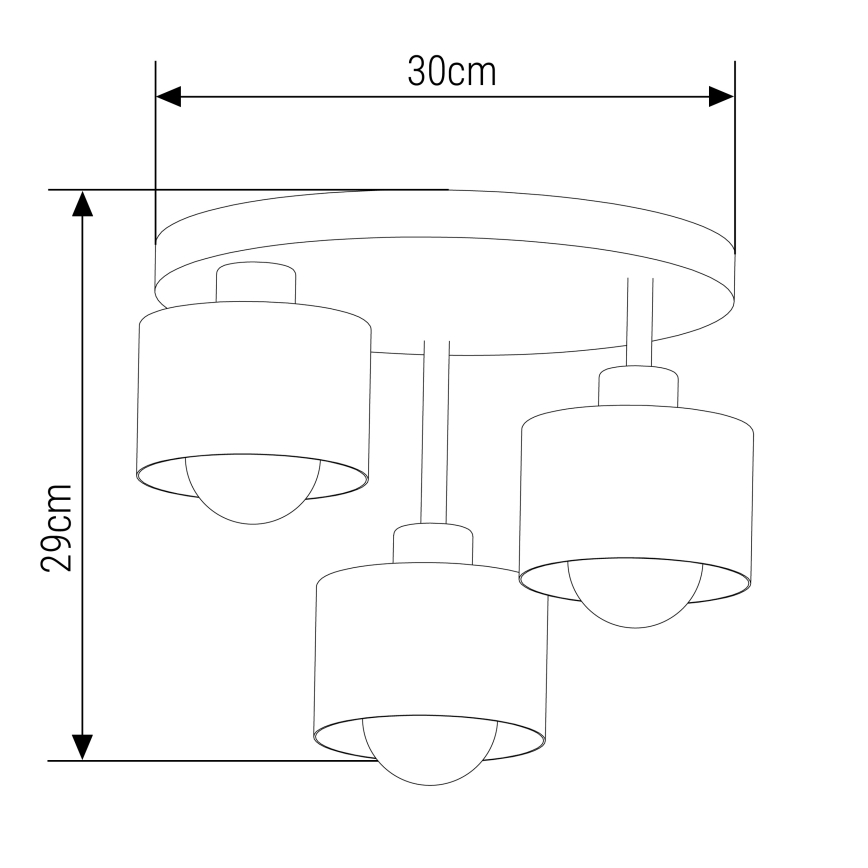 Riippukattokruunu 3xE27/35W/230V halkaisija 30 cm musta