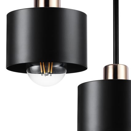 Riippukattokruunu 3xE27/35W/230V halkaisija 30 cm musta/kulta