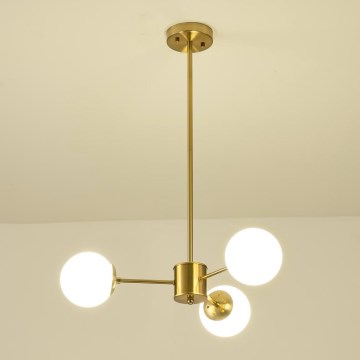 Riippukattokruunu 3xE27/40W/230V messinki