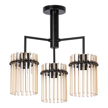 Riippukattokruunu 3xE27/60W/230V musta/beige