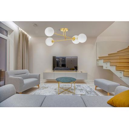 Riippukattokruunu 4xE27/35W/230V halkaisija 70 cm kulta