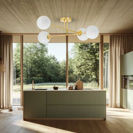 Riippukattokruunu 4xE27/35W/230V halkaisija 70 cm kulta