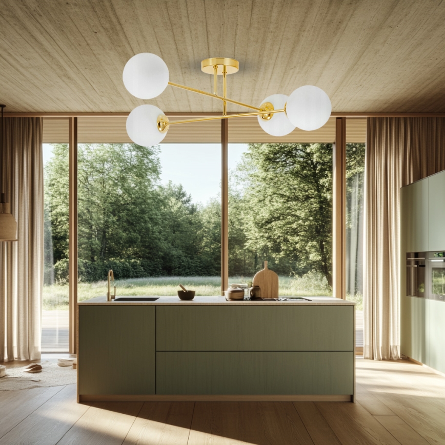 Riippukattokruunu 4xE27/35W/230V halkaisija 70 cm kulta