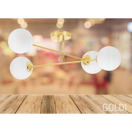 Riippukattokruunu 4xE27/35W/230V halkaisija 70 cm kulta