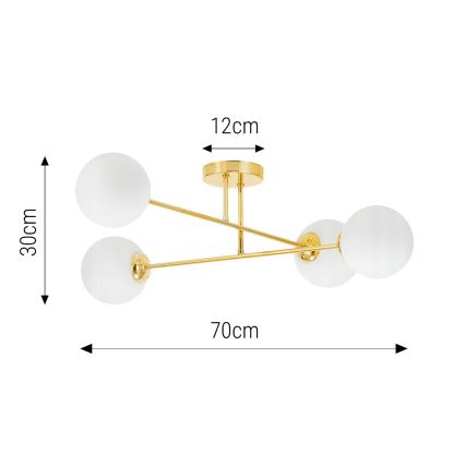 Riippukattokruunu 4xE27/35W/230V halkaisija 70 cm kulta