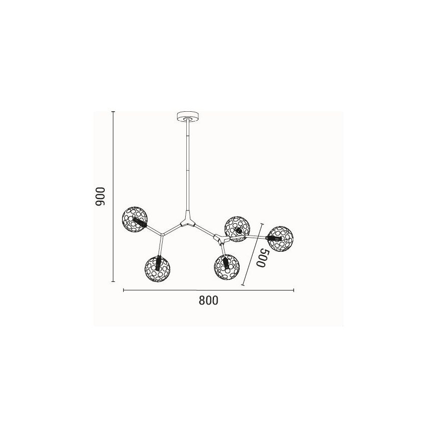 Riippukattokruunu 5xG9/15W/230V harmaa