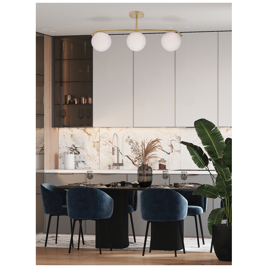 Riippukattokruunu AMADEO 3xE14/40W/230V messinki