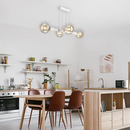 Riippukattokruunu ASTRID 4xE27/60W/230V valkoinen