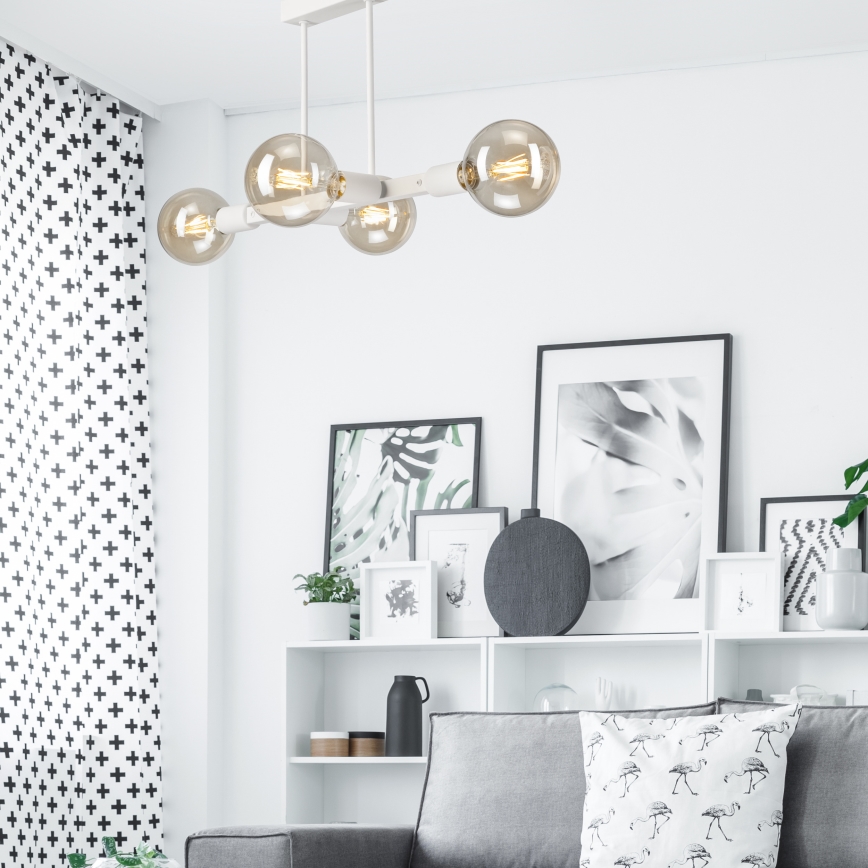 Riippukattokruunu ASTRID 4xE27/60W/230V valkoinen