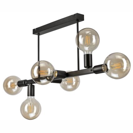 Riippukattokruunu ASTRID 6xE27/60W/230V musta