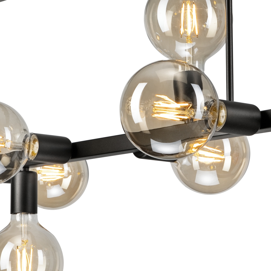 Riippukattokruunu ASTRID 8xE27/60W/230V musta