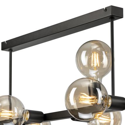 Riippukattokruunu ASTRID 8xE27/60W/230V musta