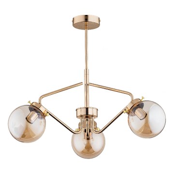 Riippukattokruunu BARSUM 3xE14/10W/230V kulta