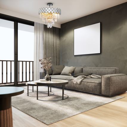 Riippukattokruunu CARISMA 9xE14/40W/230V mattakromi