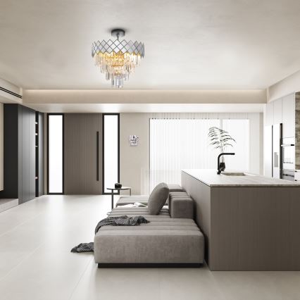 Riippukattokruunu CARISMA 9xE14/40W/230V mattakromi