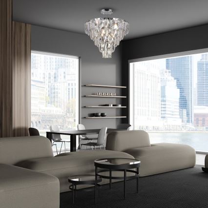 Riippukattokruunu CHELSEA 6xE14/40W/230V halkaisija 50 cm kiiltävä kromi