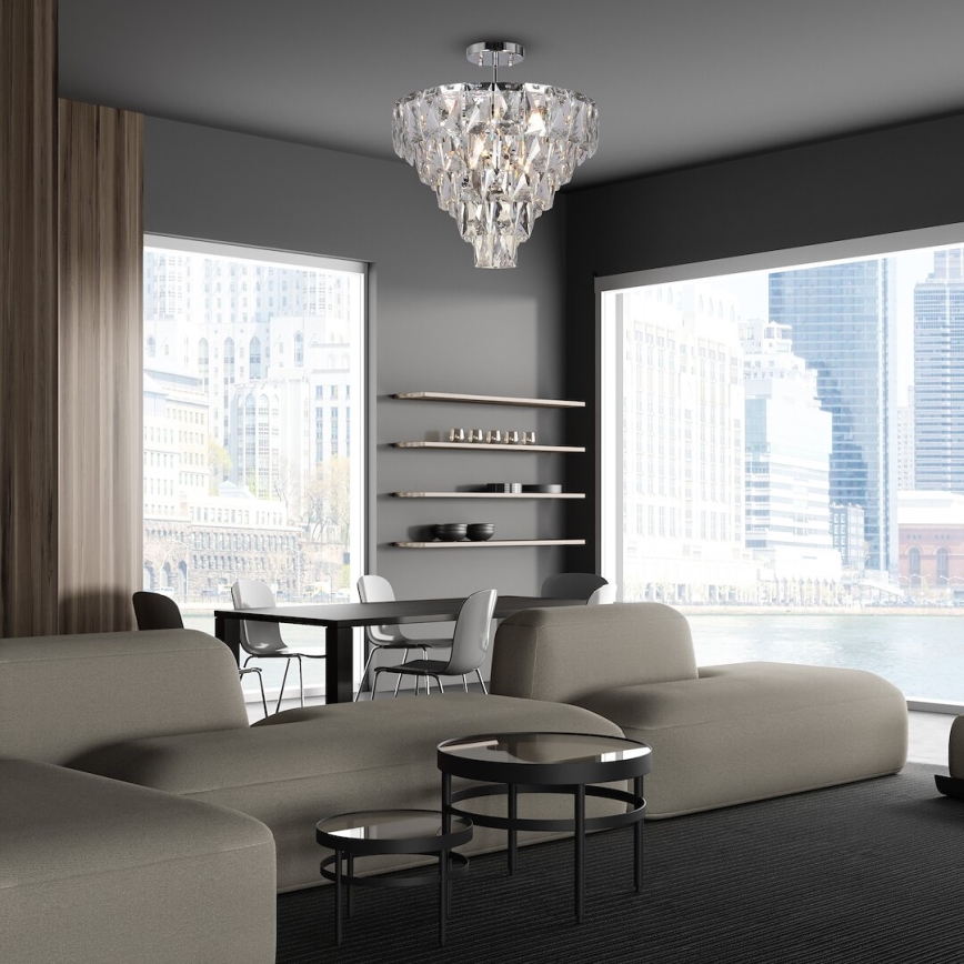 Riippukattokruunu CHELSEA 6xE14/40W/230V halkaisija 50 cm kiiltävä kromi