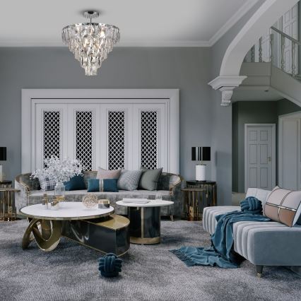 Riippukattokruunu CHELSEA 6xE14/40W/230V halkaisija 50 cm kiiltävä kromi