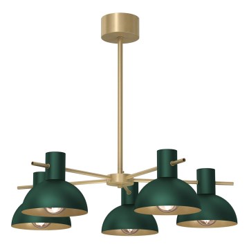 Riippukattokruunu ESTATE MINI 5xE27/15W/230V vihreä