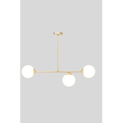 Riippukattokruunu FIRA 3xE27/60W/230V kulta
