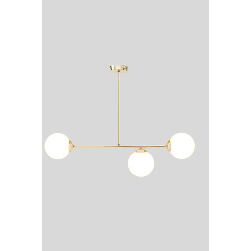 Riippukattokruunu FIRA 3xE27/60W/230V kulta