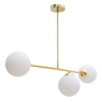 Riippukattokruunu FIRA 3xE27/60W/230V kulta