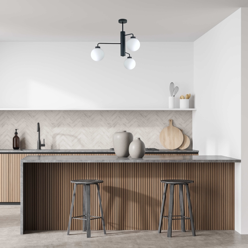 Riippukattokruunu FLEX 3xE27/60W/230V musta/valkoinen