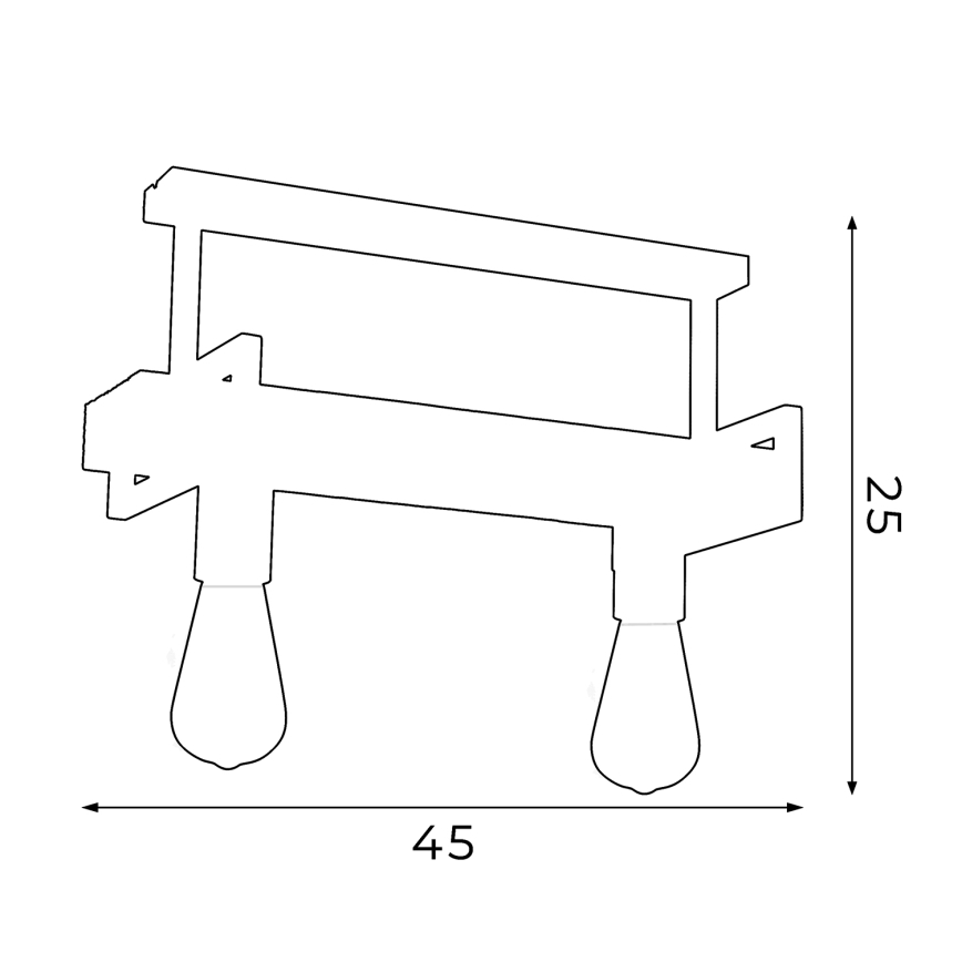 Riippukattokruunu HARD 2xE27/60W/230V