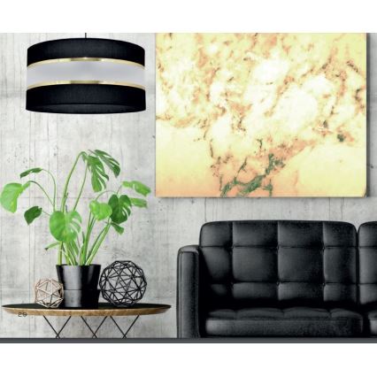 Riippukattokruunu HELEN 3xE27/15W/230V musta/kultainen