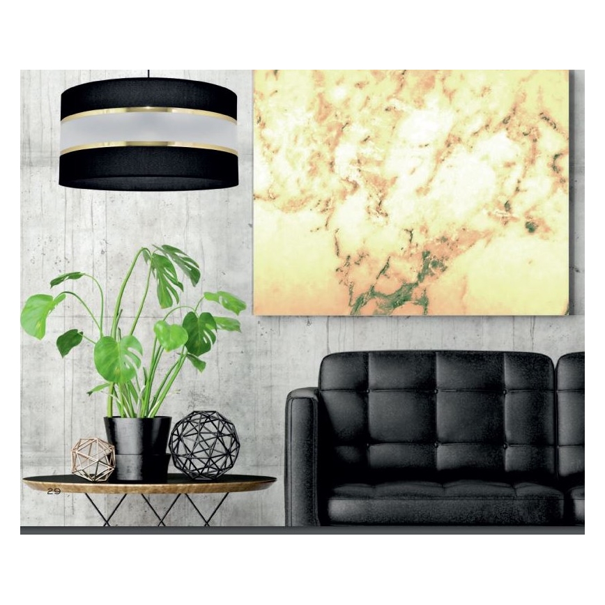 Riippukattokruunu HELEN 3xE27/15W/230V musta/kultainen