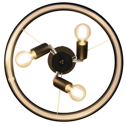 Riippukattokruunu HELEN 3xE27/15W/230V musta/kultainen