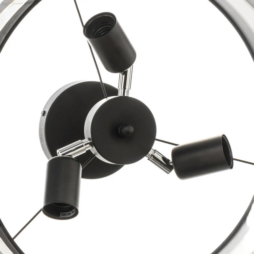 Riippukattokruunu HELEN 3xE27/15W/230V musta/kultainen