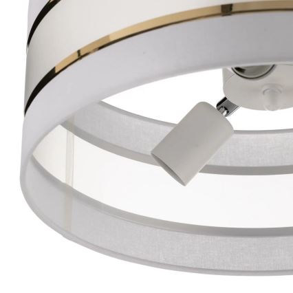 Riippukattokruunu HELEN 3xE27/15W/230V valkoinen/kultainen