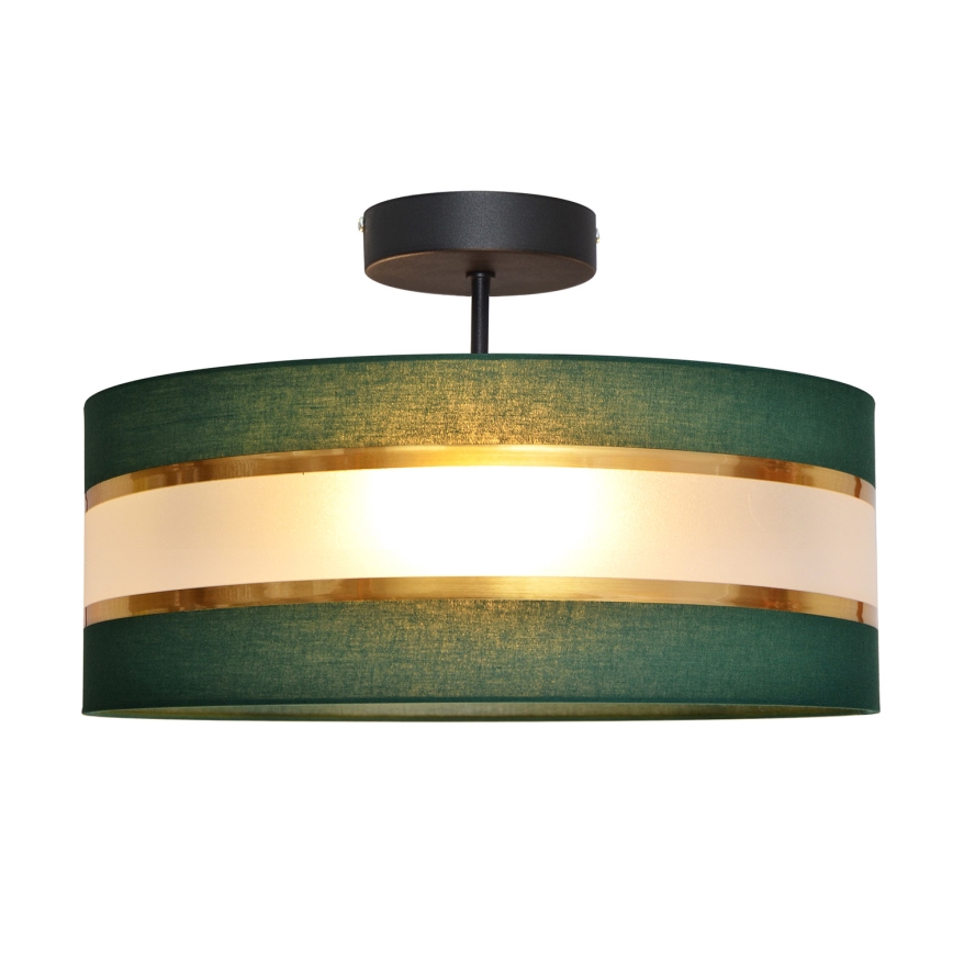 Riippukattokruunu HELEN 3xE27/15W/230V vihreä/kulta