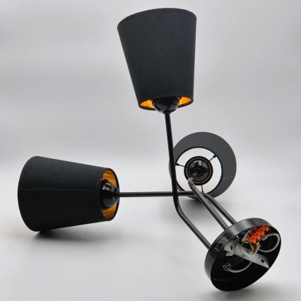 Riippukattokruunu IRMA 3xE27/15W/230V musta