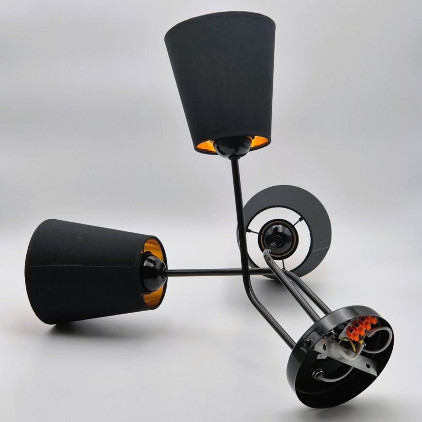 Riippukattokruunu IRMA 3xE27/15W/230V musta