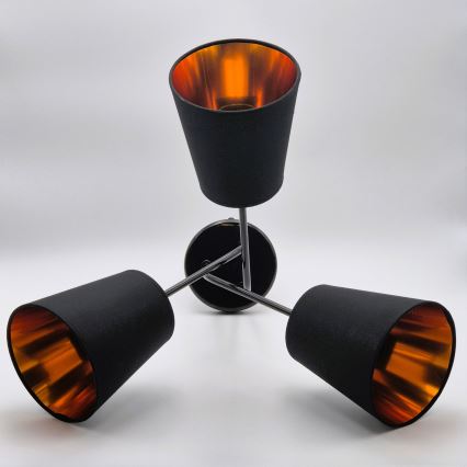 Riippukattokruunu IRMA 3xE27/15W/230V musta