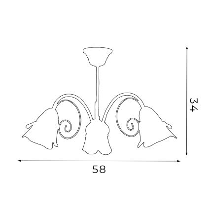 Riippukattokruunu KOKARDA 3xE14/60W/230V